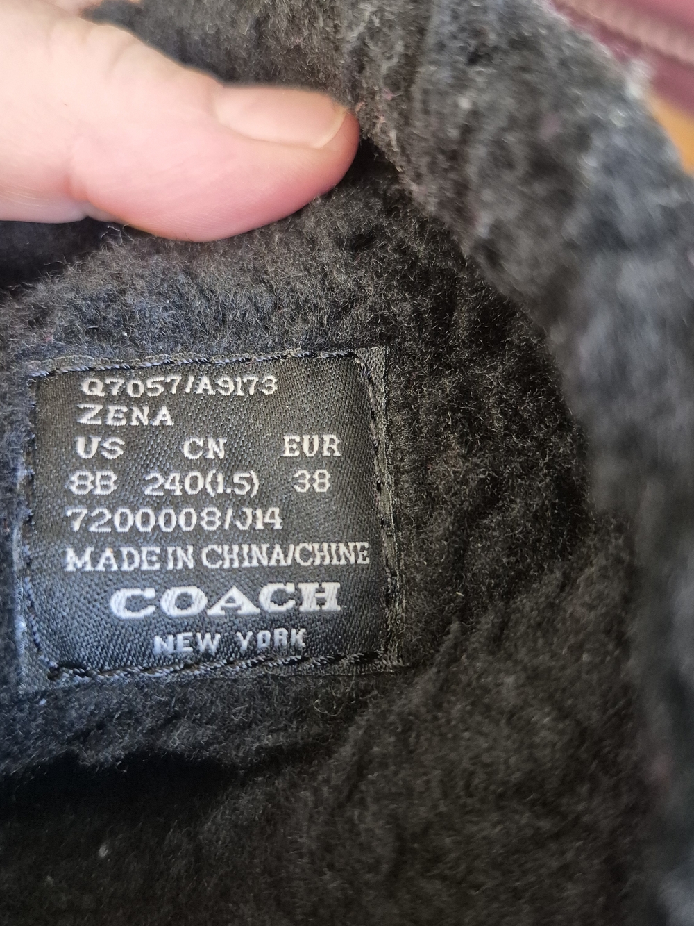 Coach Zena Black Mid-Calf Fleece-Lined Heeled Boots - Picture 9 of 11